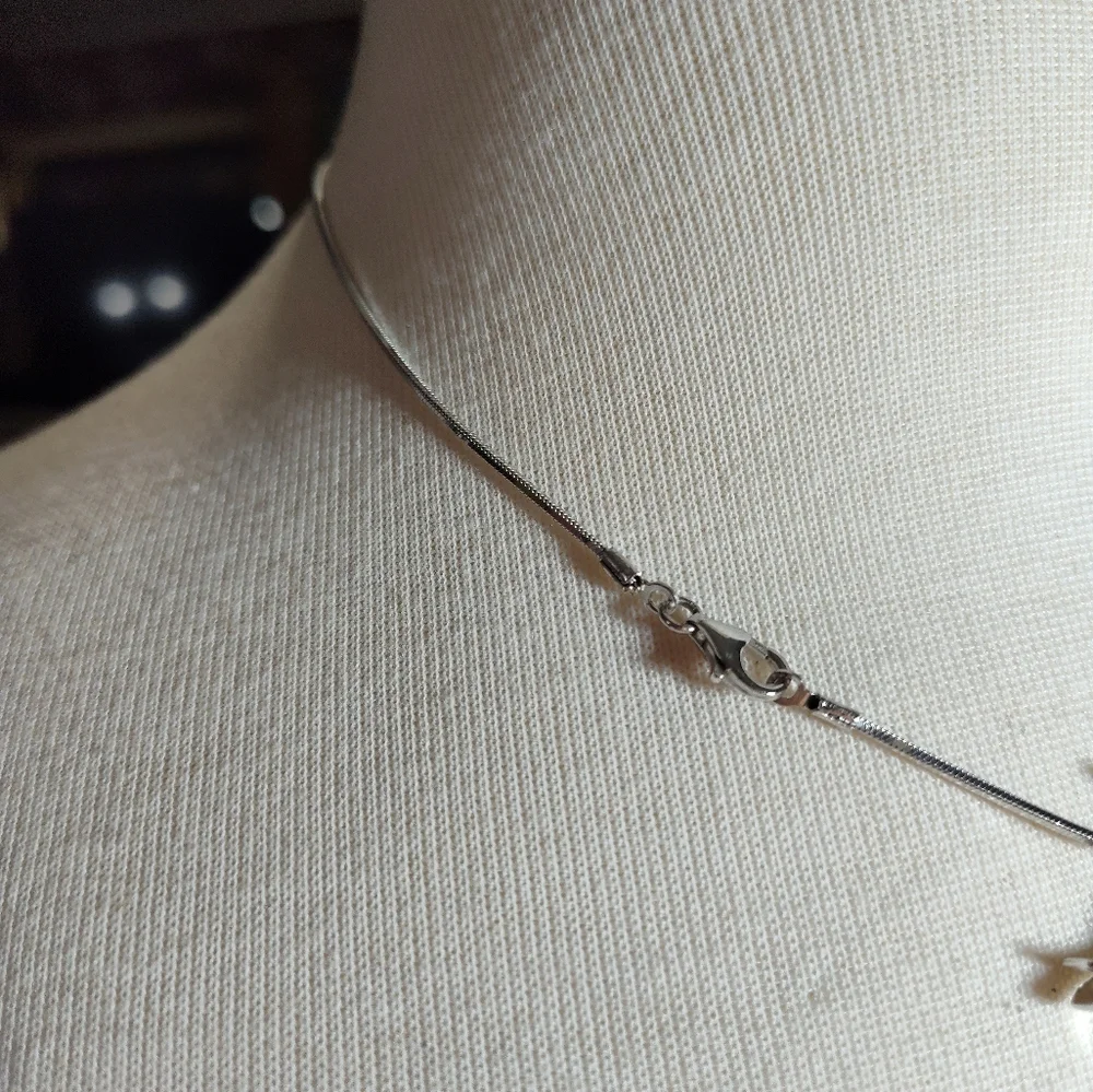Sterling Silver Purple Amethyst Pendant & Chain Necklace Nwot